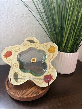 Lili Art Design Ceramic Hand Plate Trinket Dish Decorative Catchall Preowned